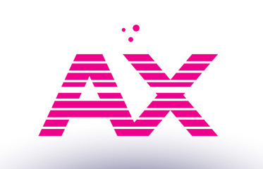 ax a x pink purple line stripe alphabet letter logo vector template