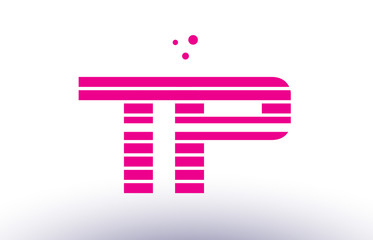 tp t p pink purple line stripe alphabet letter logo vector template