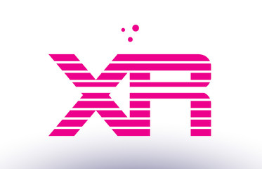 xr x r pink purple line stripe alphabet letter logo vector template