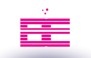 Obraz premium be b e pink purple line stripe alphabet letter logo vector template