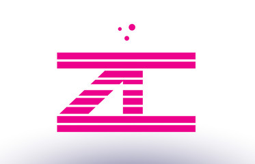 zc z c pink purple line stripe alphabet letter logo vector template