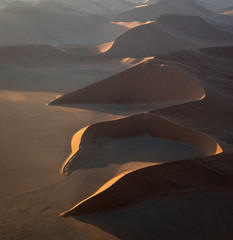 Aerial view of Large Sand Dune in Namibia