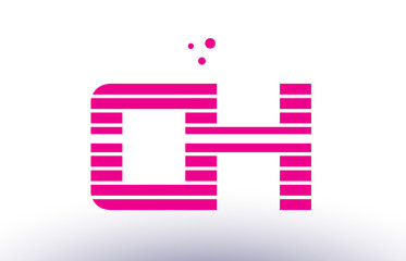 ch c h pink purple line stripe alphabet letter logo vector template