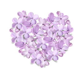 Fototapeta premium Pastel background with lilac flowers.