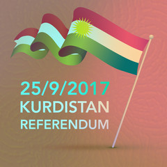 Kurdistan referendum day flag vector