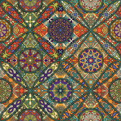 Seamless pattern. Vintage decorative elements. Hand drawn background. Islam, Arabic, Indian, ottoman motifs. Perfect for printing on fabric or paper.