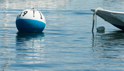 Mooring ball for boat in water