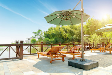 Lakeside lounge area