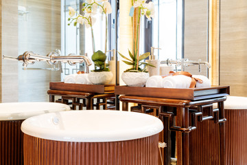 Clean and bright bathroom