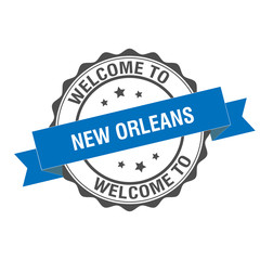 Welcome to New Orleans stamp illustration