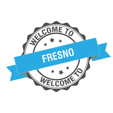 Welcome to Fresno stamp illustration