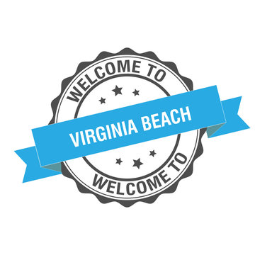 Welcome to Virginia Beach stamp illustration