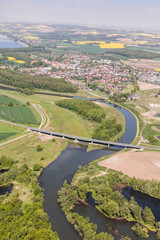 aerial view of the town center