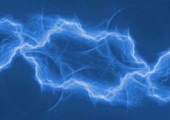 Blue plasma, abstract electric lightning