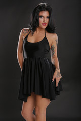 Young woman in black