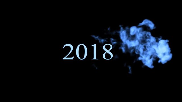 Jahr 2018 erscheint im Nebel