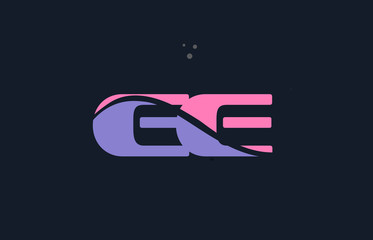 ee e e pink blue alphabet letter logo dots icon template vector