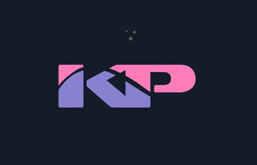kp k p pink blue alphabet letter logo dots icon template vector