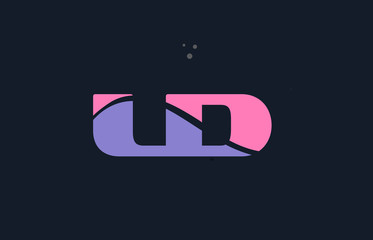 ld l d pink blue alphabet letter logo dots icon template vector