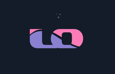 lo l o pink blue alphabet letter logo dots icon template vector