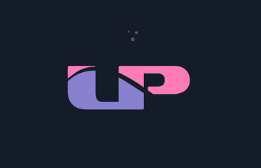 lp l p pink blue alphabet letter logo dots icon template vector