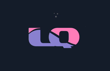 lq l q pink blue alphabet letter logo dots icon template vector