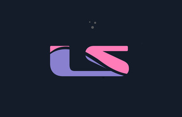 ls l s pink blue alphabet letter logo dots icon template vector