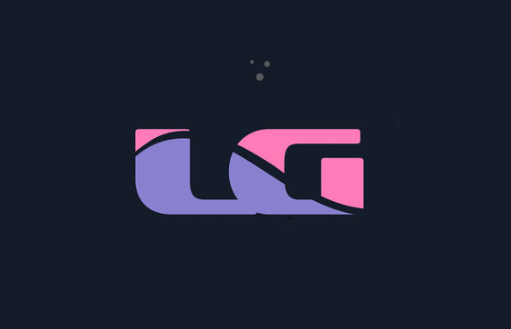 lg l g pink blue alphabet letter logo dots icon template vector