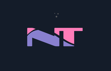 Obraz premium nt n t pink blue alphabet letter logo dots icon template vector