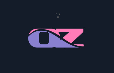 Fototapeta premium oz o z pink blue alphabet letter logo dots icon template vector