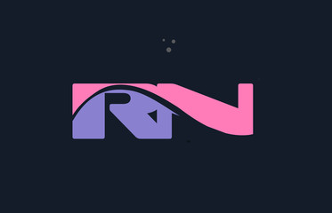 rn r n pink blue alphabet letter logo dots icon template vector