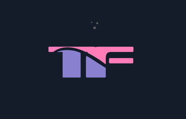 tf t f pink blue alphabet letter logo dots icon template vector