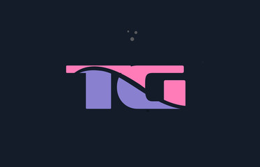 tg t g pink blue alphabet letter logo dots icon template vector