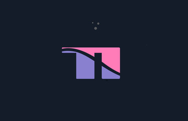 ti t i pink blue alphabet letter logo dots icon template vector