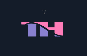 th t h pink blue alphabet letter logo dots icon template vector