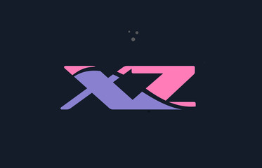 xz x z pink blue alphabet letter logo dots icon template vector