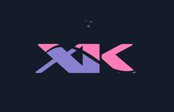 xk x k pink blue alphabet letter logo dots icon template vector