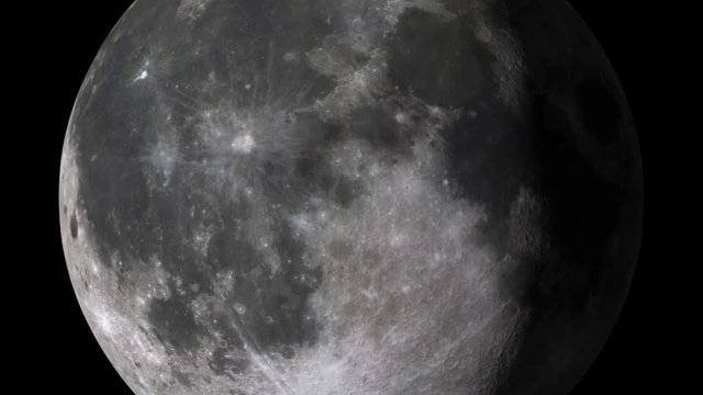 Journey to the Moon: zoom in on planet Earth’s moon (in front of a black background, elements of this image are furnished by NASA)