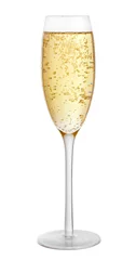 Cercles muraux Alcool Un verre de champagne isolé sur fond blanc
