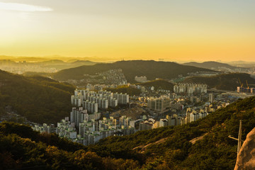 seoul landscape with sunset korea 