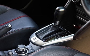 Fototapeta na wymiar Luxury car Interior - shift lever