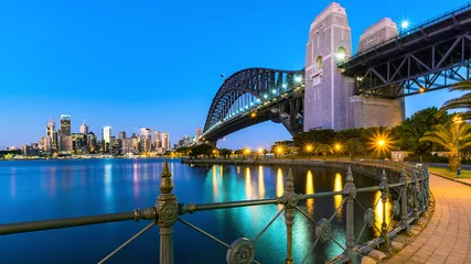 Photo sur Plexiglas Sydney Harbour Bridge Pont du port de Sydney au lever du soleil