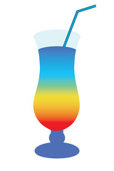 Cocktail glass with straw