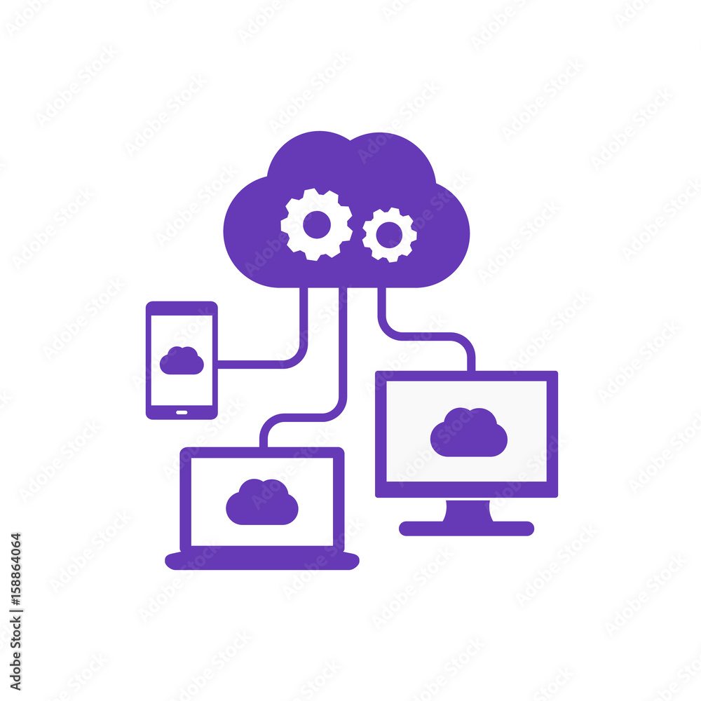 Poster cloud computing technologies icon