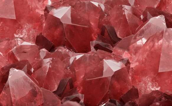 Red Ruby Crystals Closeup Background