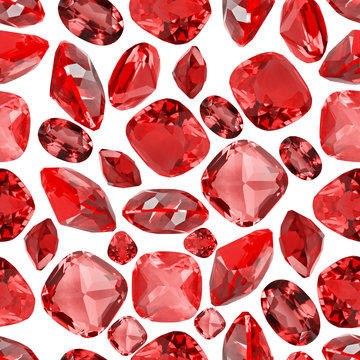 seamless background from red ruby gems