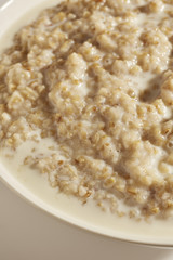 a bowl of cooked organic, pinhead, oatmeal