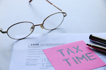 Pink Paper Note With Words Tax Time