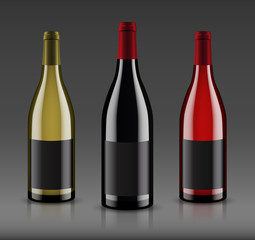 Mockup wine bottle. vector design.