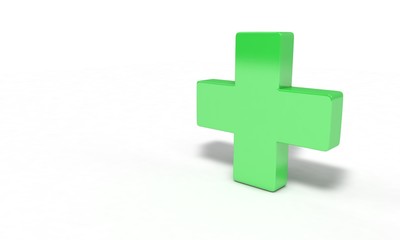 Medicine symbol on white, 3d render